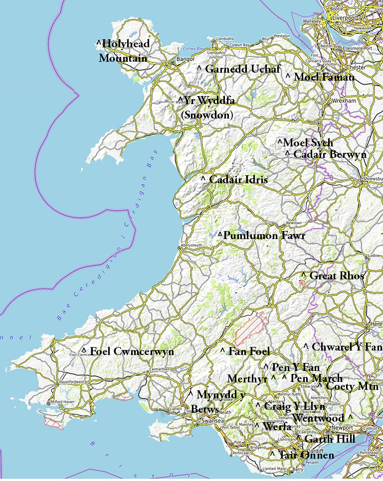 Map of Wales